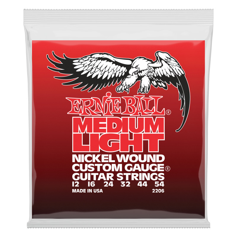 ERNIE BALL 2206 - струны для эл.гитары Nickel Wound Medium Light (12-16-24w-32-44-54)