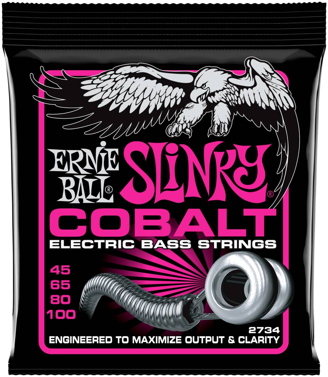 ERNIE BALL 2734 - струны для бас-гитары Cobalt Bass Super Slinky (45-65-80-100)