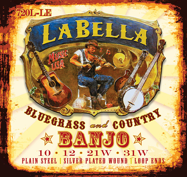 LA BELLA 720L-LE Комплект струн для банджо тенор, петля, 10-31, посеребренные, Light