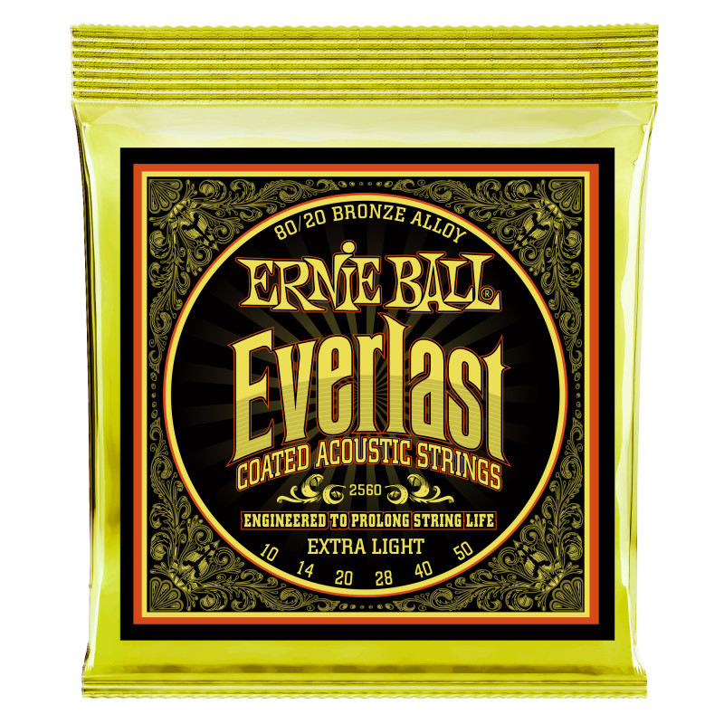 ERNIE BALL 2560 - струны для акуст.гитары Everlast 80/20 Bronze Extra Light (10-14-20w-28-40-50)