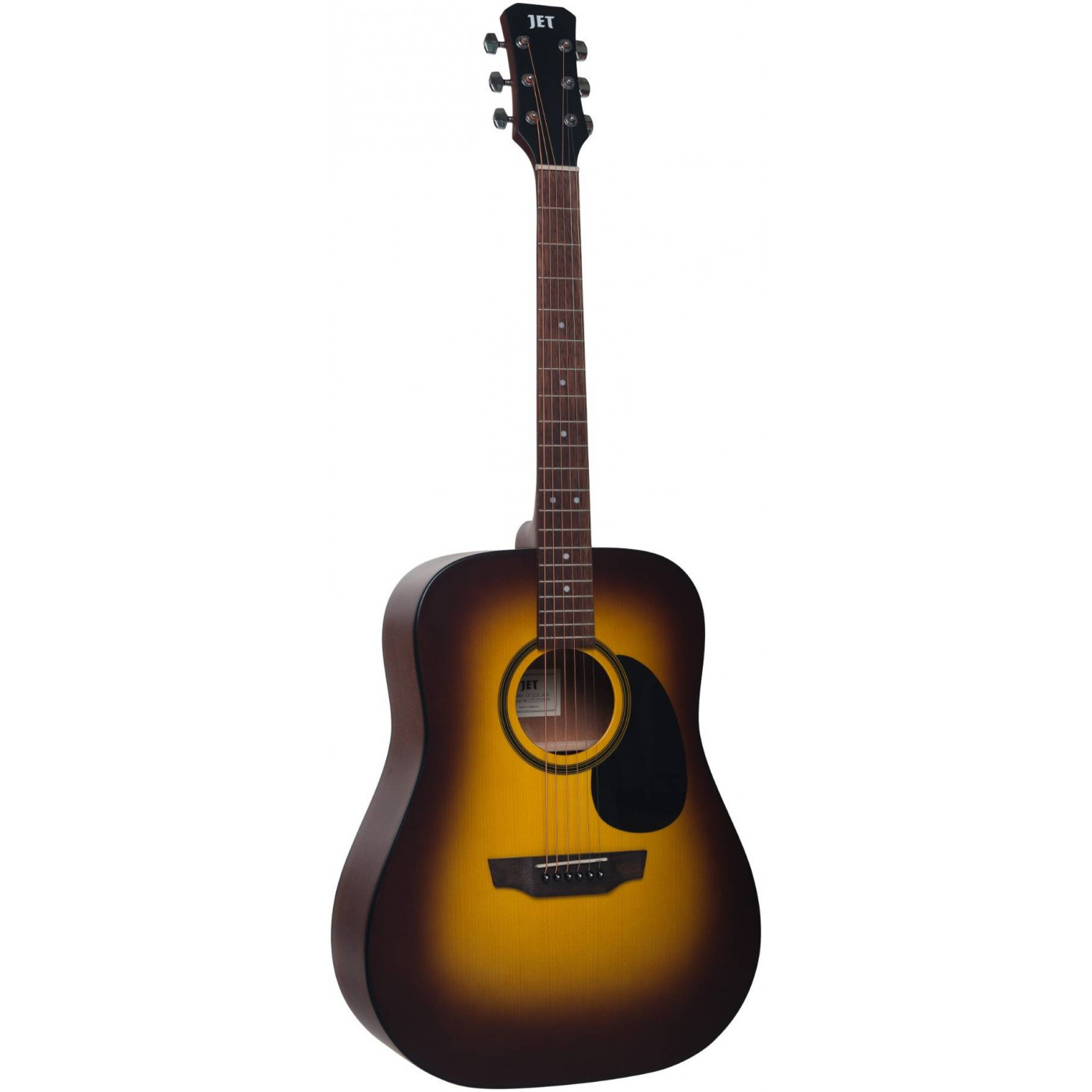 JET JD-255 SSB - акустическая гитара, верхняя дека - ель, корпус - красное дерево, цвет санберст