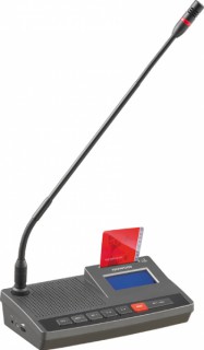 GONSIN TL-VDCB6000 Микрофонная консоль делегата с функцией синхроперевода и голосования. Поддержка IC-карт регистрации. ЖК дисплей. Встроенный динамик. Регулятор громкости и выход для наушников, выход для записи.