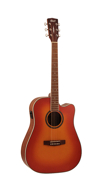 Cort AD890CF-LVBS Standard Series Электро-акустическая гитара, с вырезом, санберст, Cort