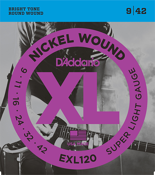 D'ADDARIO EXL120 XL NICKEL WOUND Струны для электрогитары Super Light 9-42