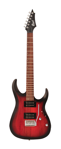 Cort X100-OPBB X Series Электрогитара, красный санберст.
