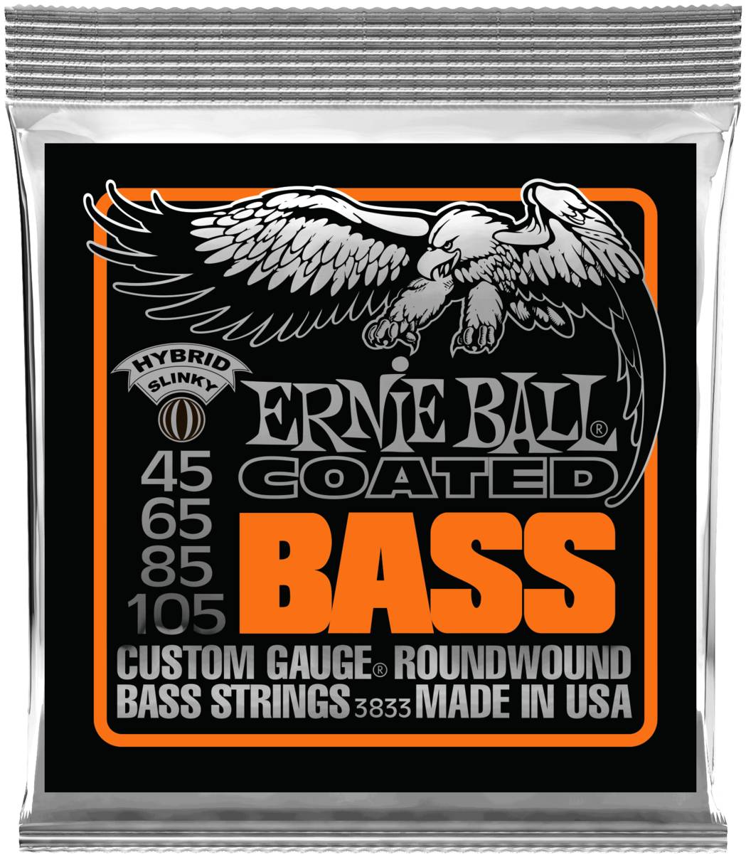 ERNIE BALL 3833 - струны для бас-гитары Coated Bass Hybrid Slinky (45-65-85-105)