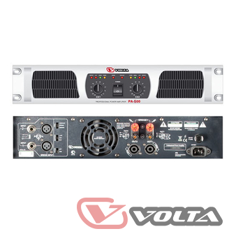 VOLTA PA-500 Усилитель мощности двухканальный. Мощность (8/4/2 Ом)  - 2х300 Вт/ 2х500 Вт/ 2х800 Вт. 2U-19", 14кг