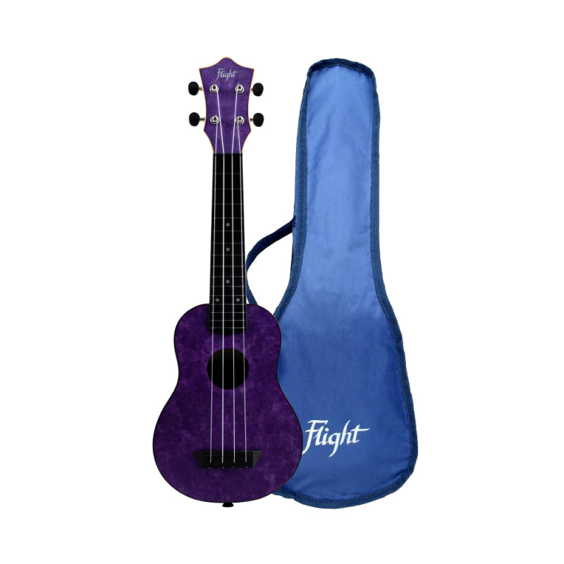 FLIGHT TUS-65 AMETHYST - укулеле Travel, сопрано, верх. дека липа, корпус пластик, цвет фиолетовый