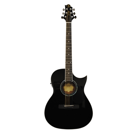 GregBennett GA100SCE/BK - Электроакуст. гитара с вырезом, цвет черный (Индонезия).
