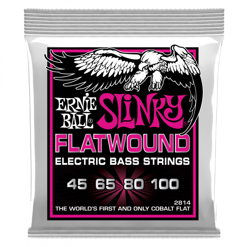 ERNIE BALL 2814 - струны для бас-гитары Super Slinky Flatwound Bass (45-65-80-100)