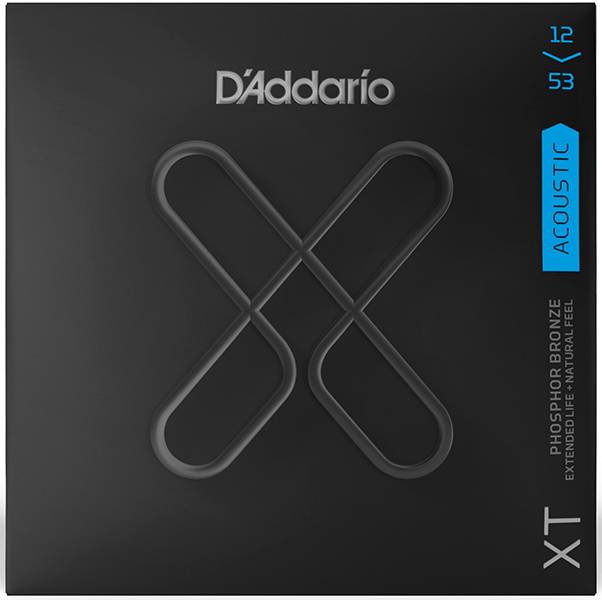 D'Addario XTAPB1253 XT Комплект струн для акустической гитары, фосф.бронза, 12-53, с покрытием