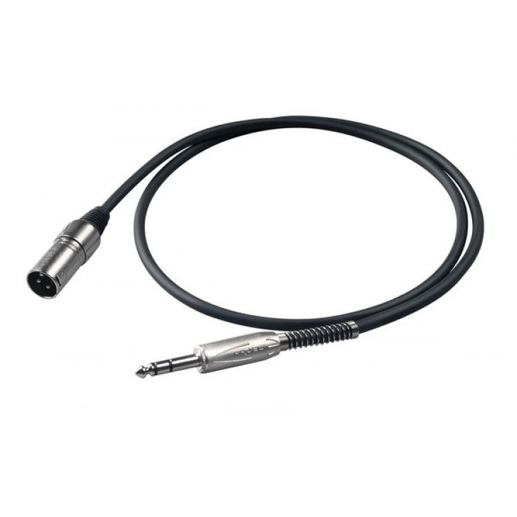 PROEL BULK230LU10 Микрофонный кабель, XLR папа <->6.3mml Jack stereo, длина - 10 м.