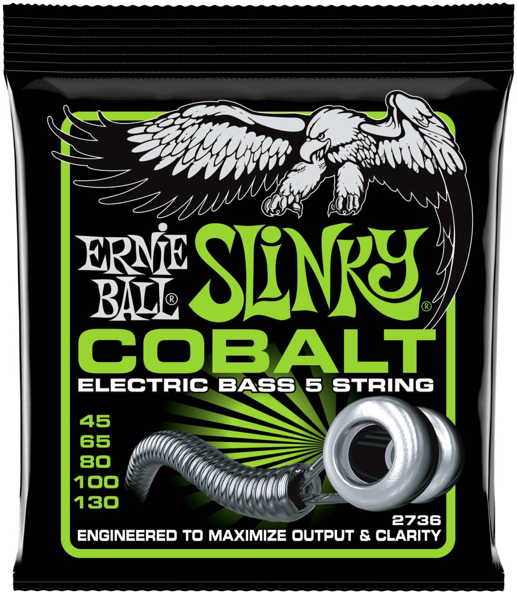 ERNIE BALL 2736 - струны для 5-струнной бас-гитары Cobalt Bass Slinky 5 (45-65-80-100-130)