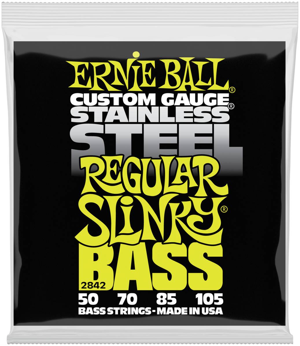 ERNIE BALL 2842 - струны для бас-гитары Stainless Steel Bass Regular Slinky (50-70-85-105)