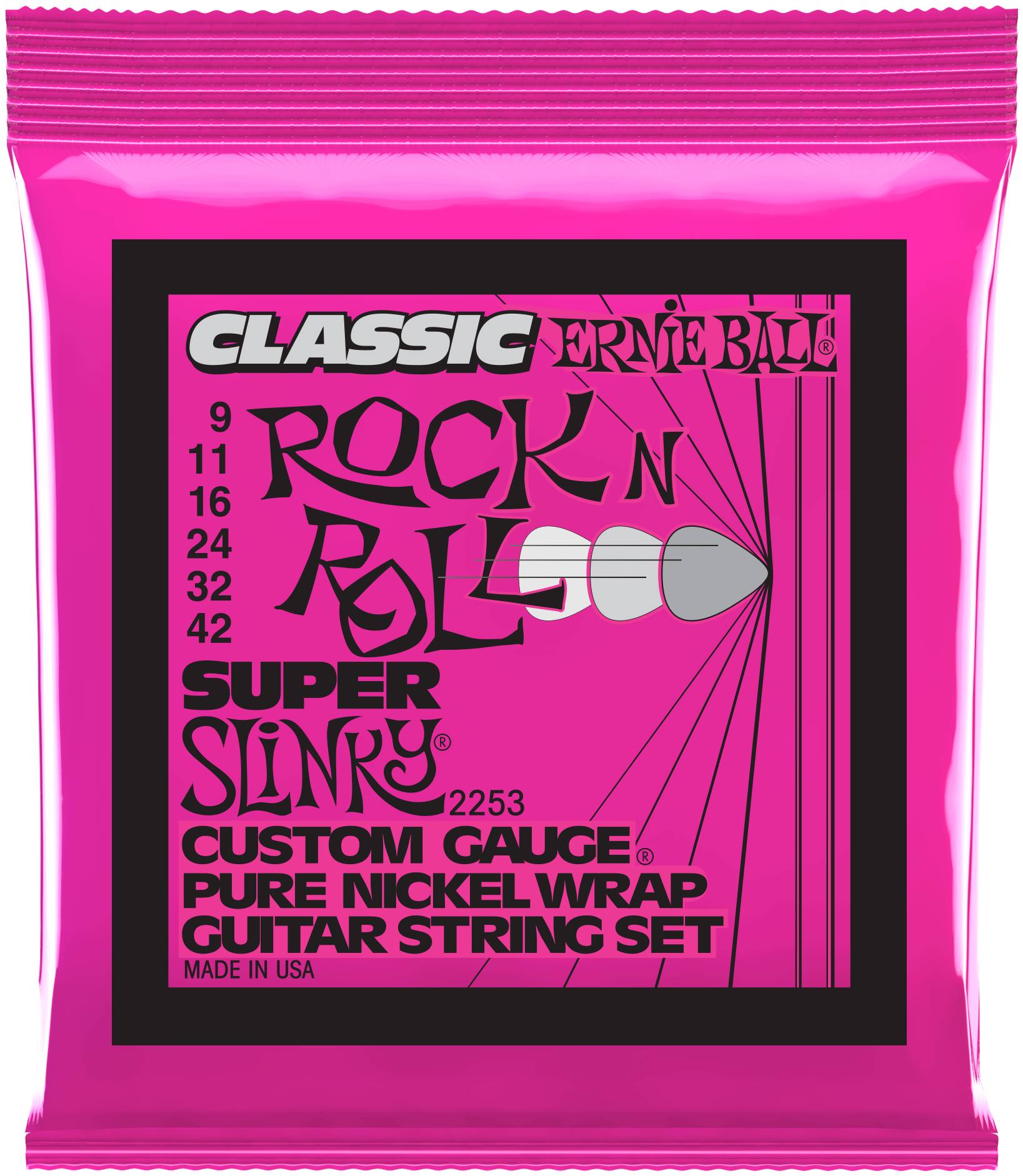 ERNIE BALL 2253 - струны для эл.гитары Classic Pure Nickel Super Slinky (9-42)