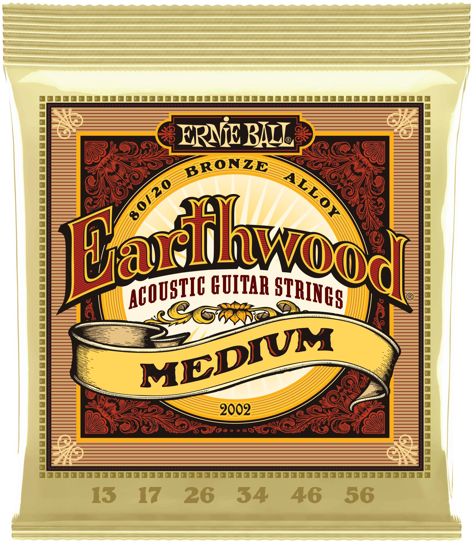 ERNIE BALL 2002 - струны для акуст.гитары Earthwood 80/20 Bronze Medium (13-17-26-34-46-56)