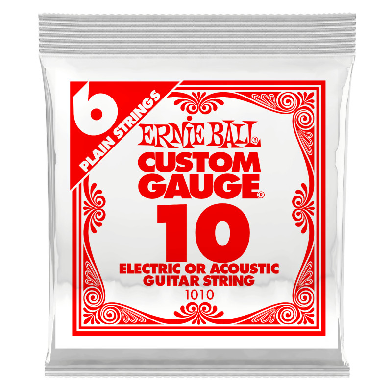 ERNIE BALL 1010 - одиночная струна струна для электро и акустических гитар. Сталь, калибр .010
