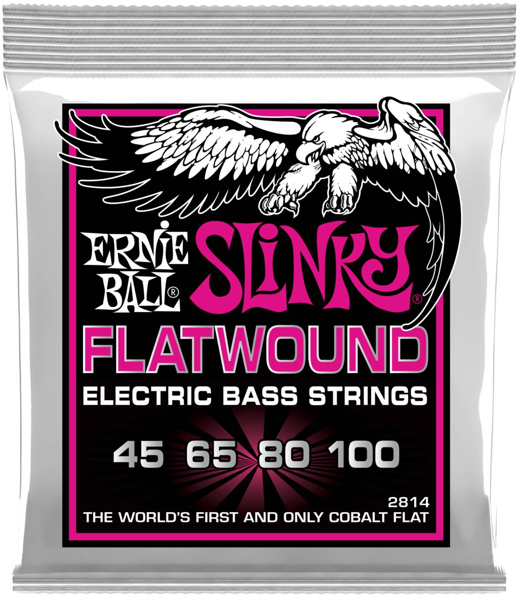 ERNIE BALL 2814 - струны для бас-гитары Super Slinky Flatwound Bass (45-65-80-100)