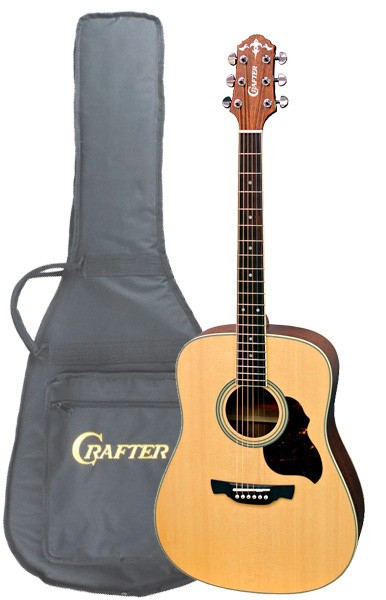 CRAFTER D-6/N + Чехол - акустическая гитара Dreadnought, верхняя дека - массив ели, корпус - красное