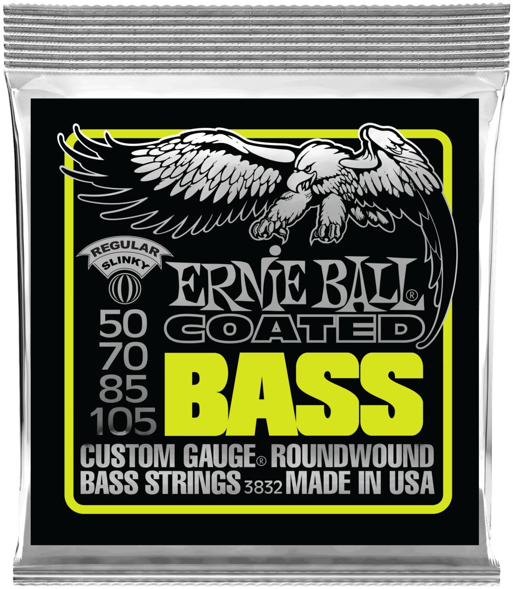 ERNIE BALL 3832 - струны для бас-гитары Coated Bass Regular Slinky (50-70-85-105)
