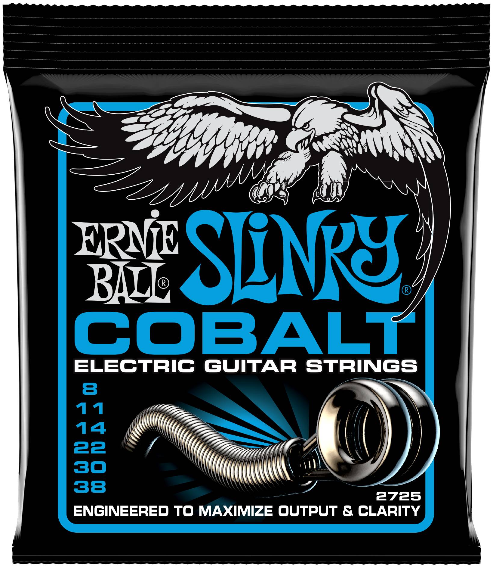 ERNIE BALL 2725 - струны для эл.гитары Cobalt Extra Slinky (8-11-14-22-30-38)
