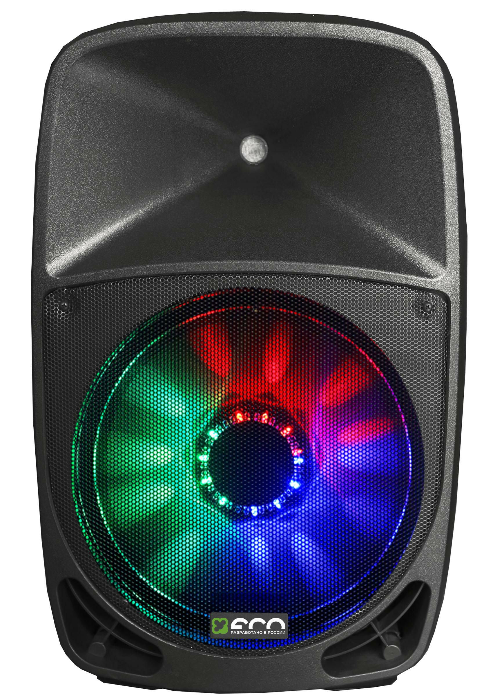 ECO DISCO BOX-15A MP3 (T) Активная акустическая система с MP3 плеером и светодиодной подсветкой.