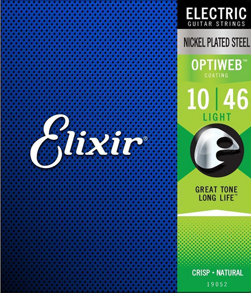 Elixir 19052 Optiweb Комплект струн для электрогитары, никелированная сталь, Light 10-46