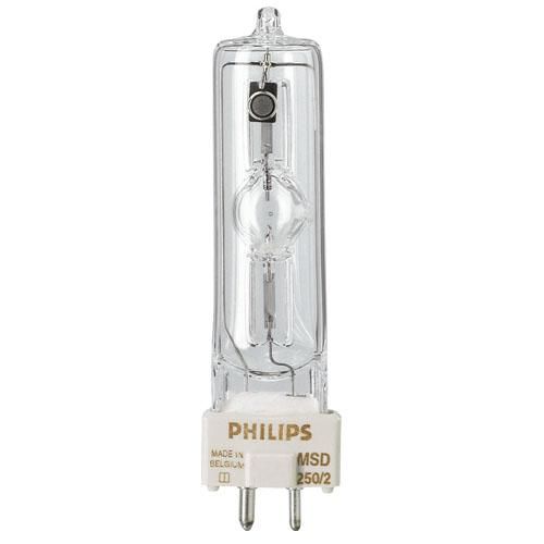 PHILIPS MSD 250 металлогалогенная лампа, 250W, ртутная, цоколь GY 9.5, 6700 K, ресурс 2000 ч.