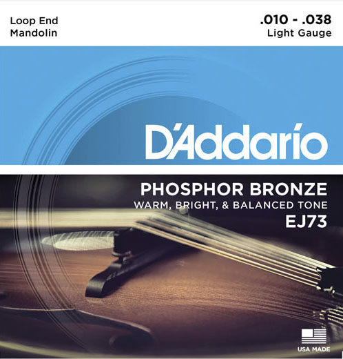 D'ADDARIO EJ73 Комплект струн для мандолины, фосф.бронза, Light, 10-38
