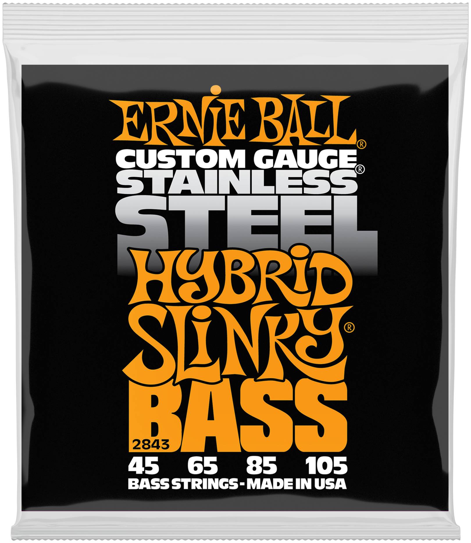 ERNIE BALL 2843 - струны для бас-гитары Stainless Steel Bass Hybrid Slinky (45-65-85-105)