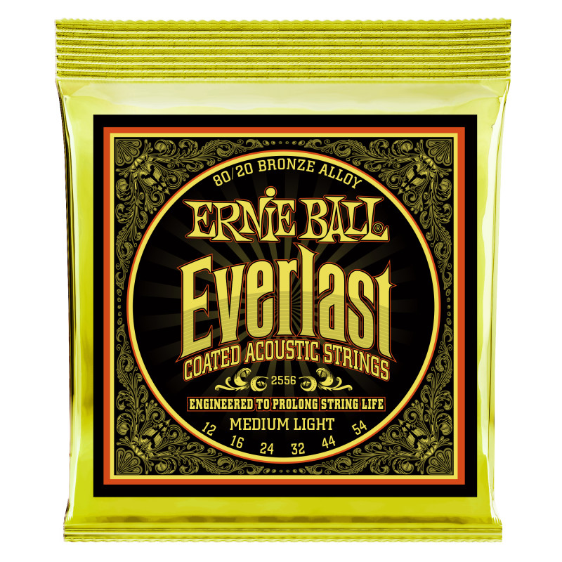 ERNIE BALL 2556 - струны для акуст.гитары Everlast 80/20 Bronze Medium Light (12-16-24w-32-44-54)