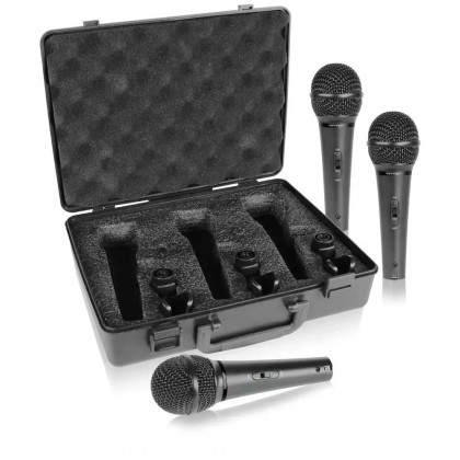 BEHRINGER XM1800S - Динамические микрофоны (комплект из 3 шт.) с выключателем, в кейсе
