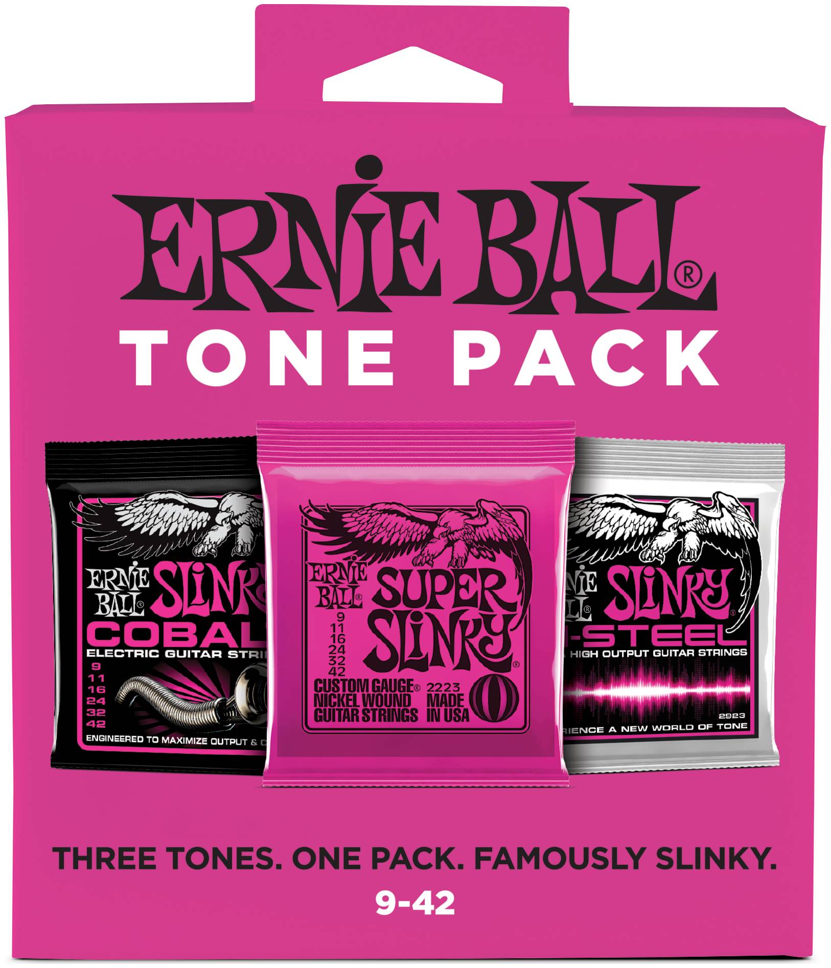 ERNIE BALL 3333 - набор из 3х комплектов для эл. гитары Super Slinky (9-42) Nickel/Cobail/M-STEEL