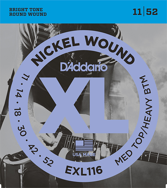 D'ADDARIO EXL116 XL NICKEL WOUND Струны для электрогитары Meduim Top/Heavy Bottom 11-52