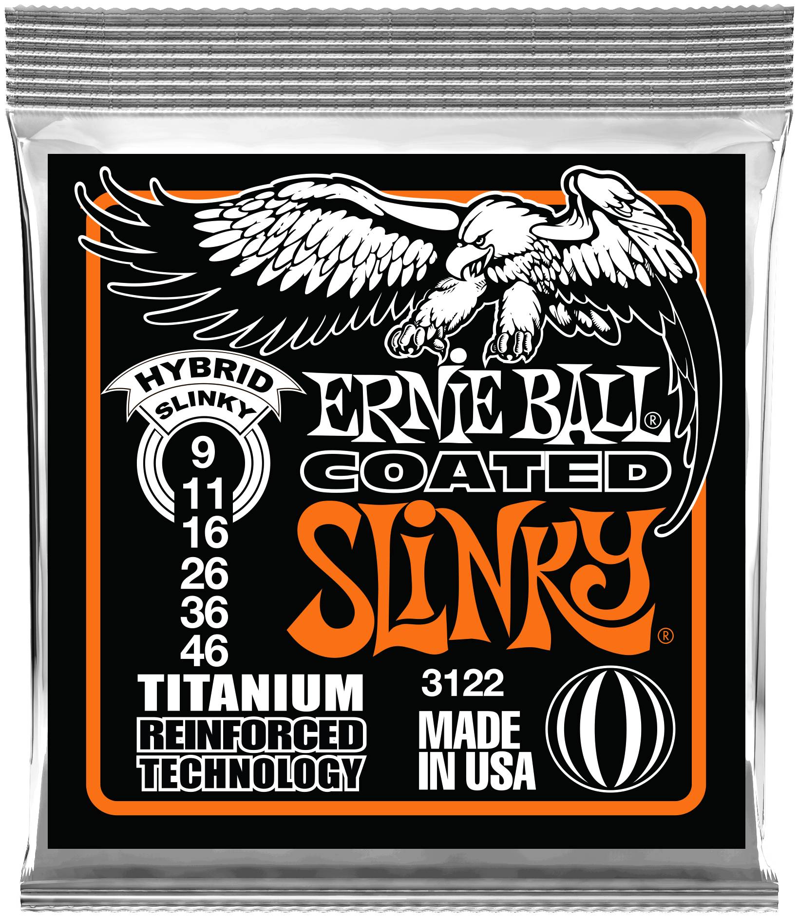 ERNIE BALL 3122 - струны для эл.гитары Titanium RPS Hybrid Slinky (9-11-16-26-36-46)