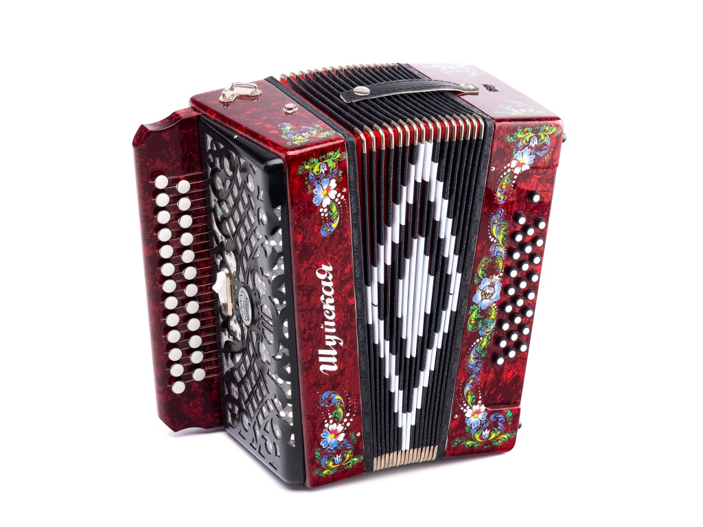 SZ32XYL-A-RED Гармонь "Шуйская" 25х25-III-2, красная, Шуйская гармонь