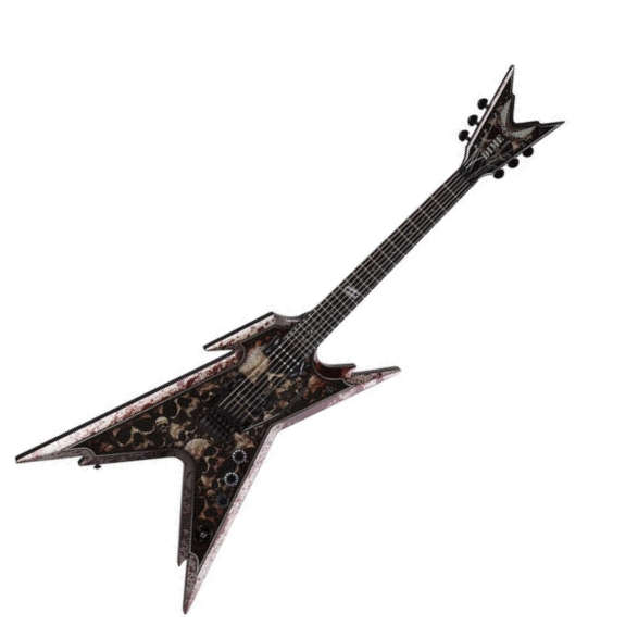 Dean RZR SKLZ - электрогитара типа "стелс",22 лада,24 3/4,HH,2V+1T,Floyd rose,графика  skullz, кейс