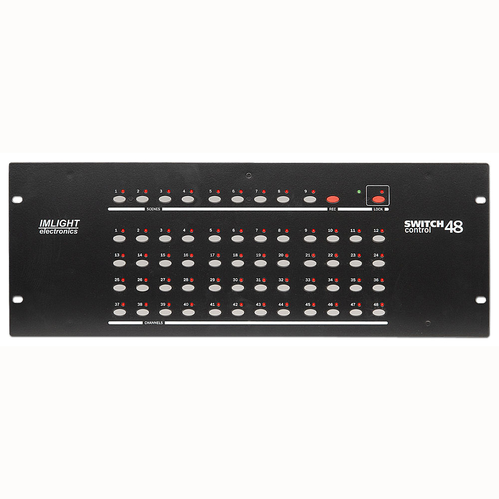 IMLIGHT Switch Control-48 Пульт управления нерегулируемыми цепями, 48 каналов on/off, 9 программ, выход DMX-512, высота 4U, монтаж в рек