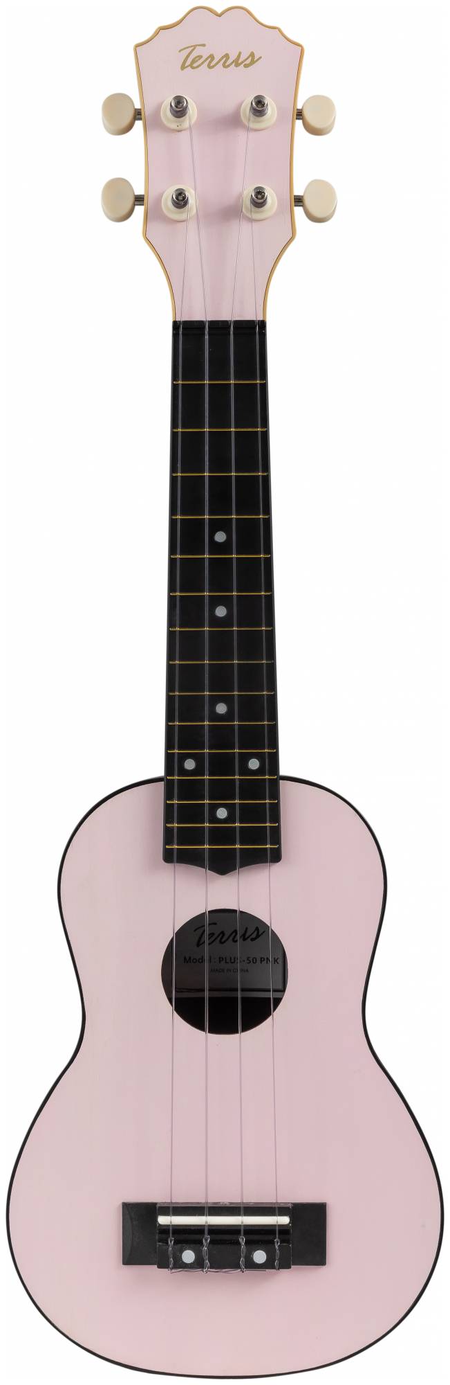 TERRIS PLUS-50 PNK - укулеле сопрано, верхняя дека липа, корпус пластик, цвет розовый