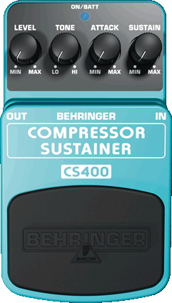 Behringer CS400 - педаль эффектов динамической обработки для гитар, бас-гитар и клавиш