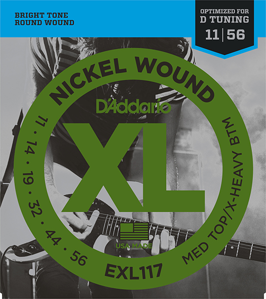 D'ADDARIO EXL117 XL NICKEL WOUND Струны для электрогитары Meduim Top/Extra Heavy Bottom 11-56