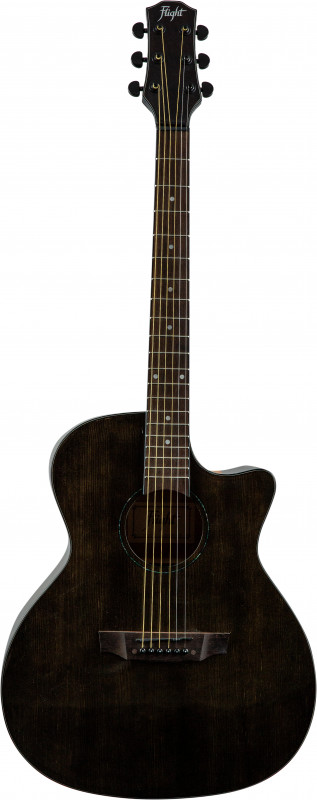 FLIGHT GA-150 BK- гитара акустическая, гранд аудиториум, ель/сапеле, цвет черный