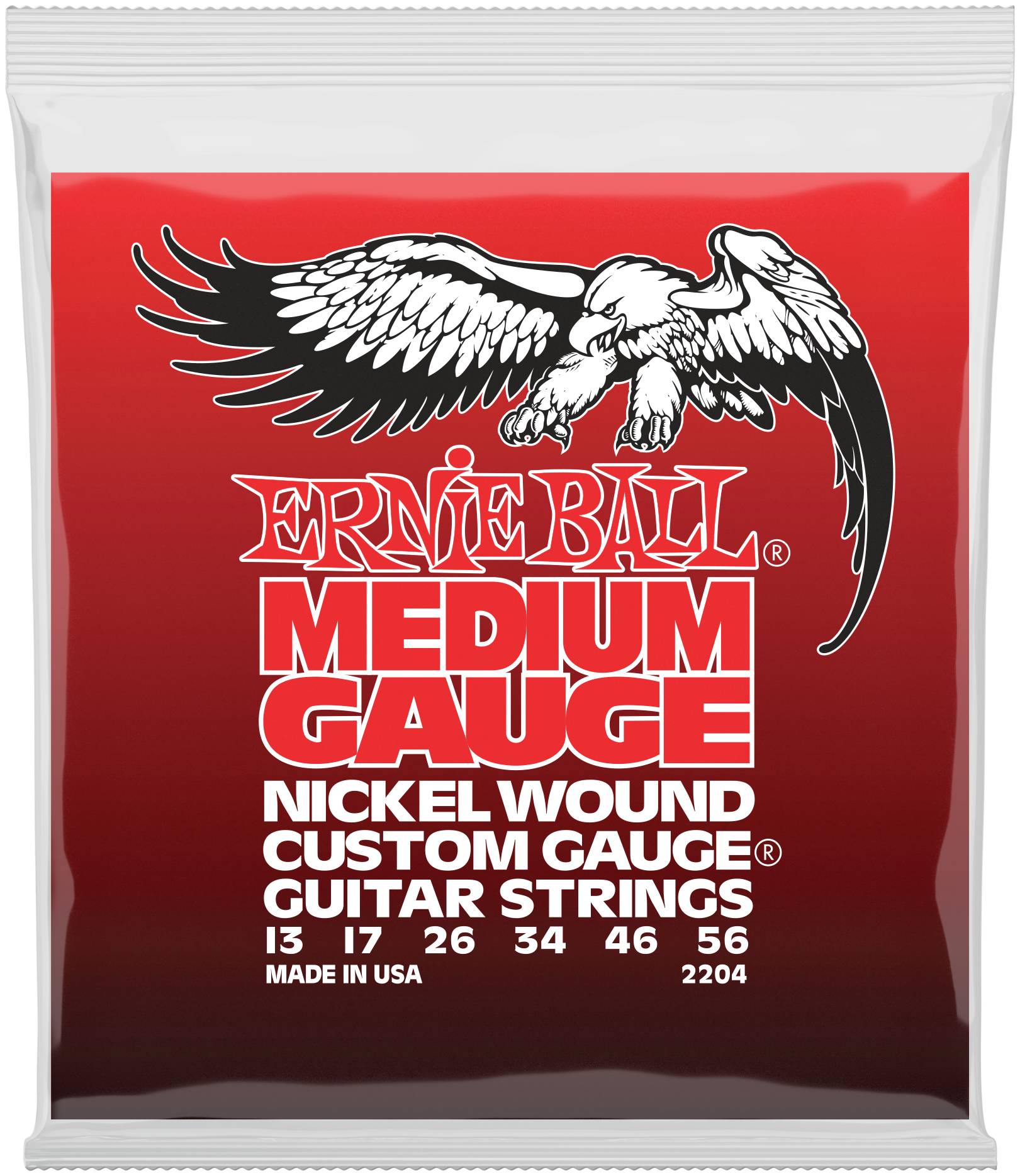 ERNIE BALL 2204 - струны для эл.гитары Nickel Wound Medium (13-17-26-34-46-56)