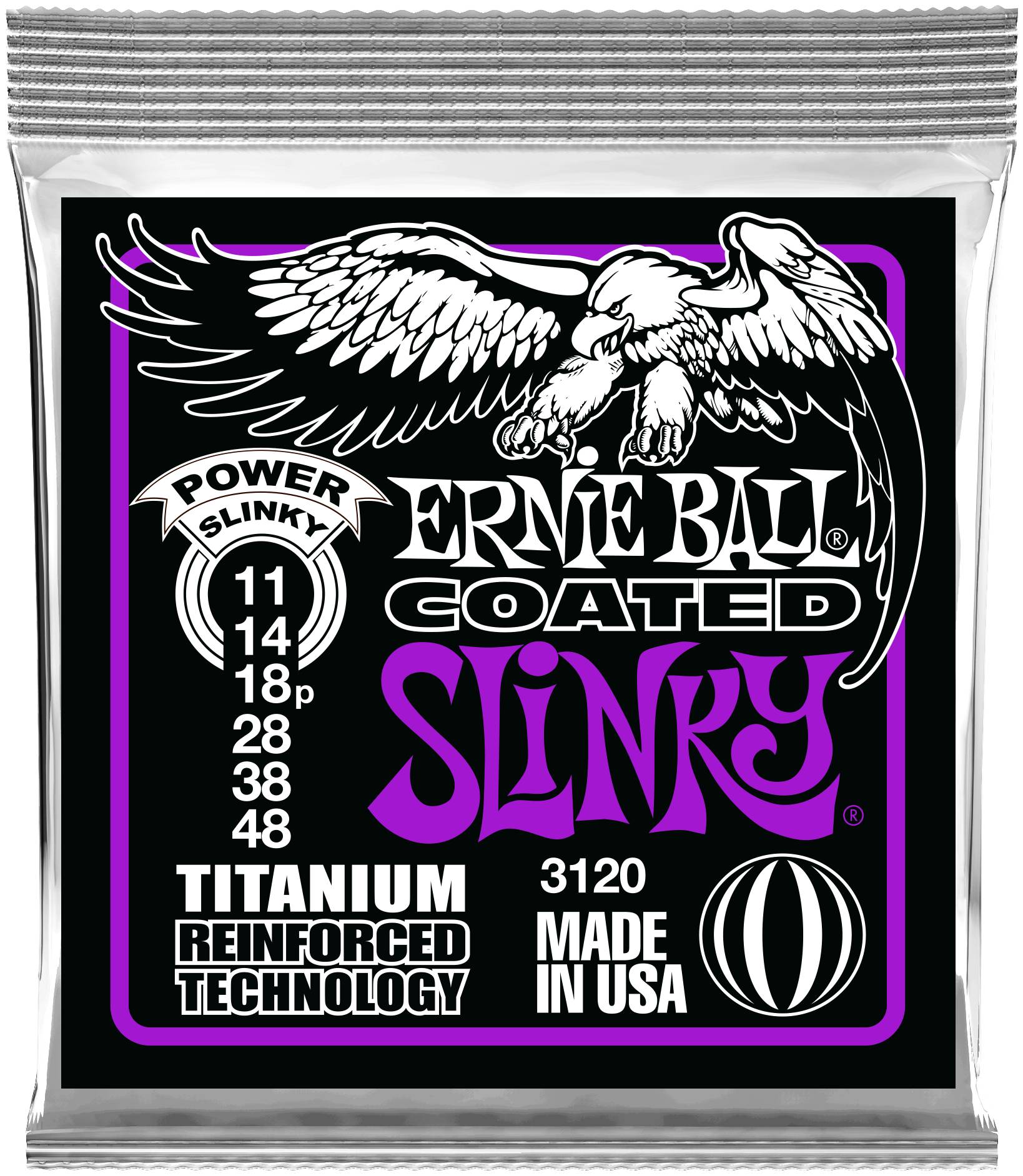 ERNIE BALL 3120 - струны для эл.гитары Titanium RPS Power Slinky (11-14-18р-28-38-48)