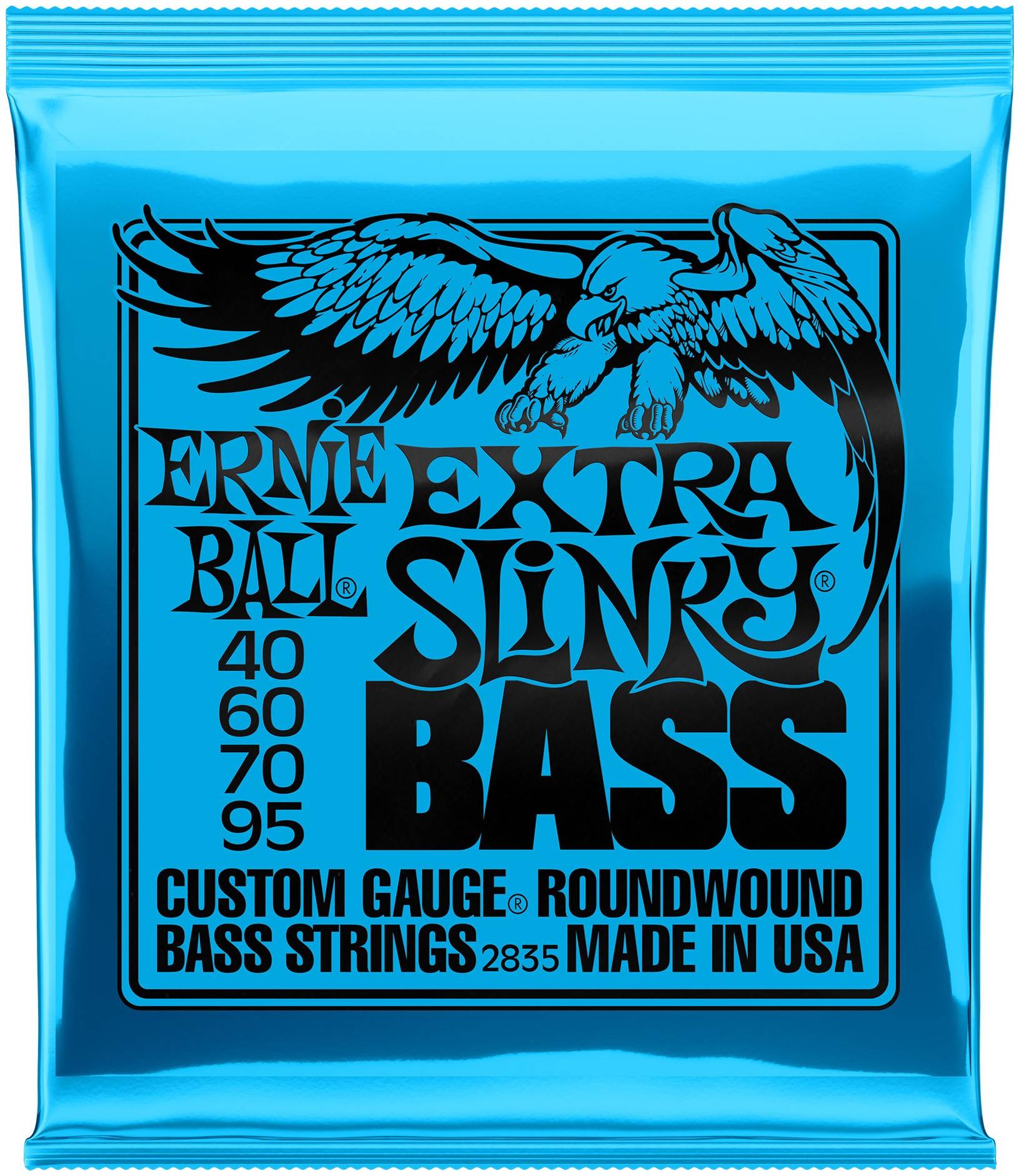 ERNIE BALL 2835 - струны для бас-гитары Nickel Wound Bass Extra Slinky (40-60-70-95)