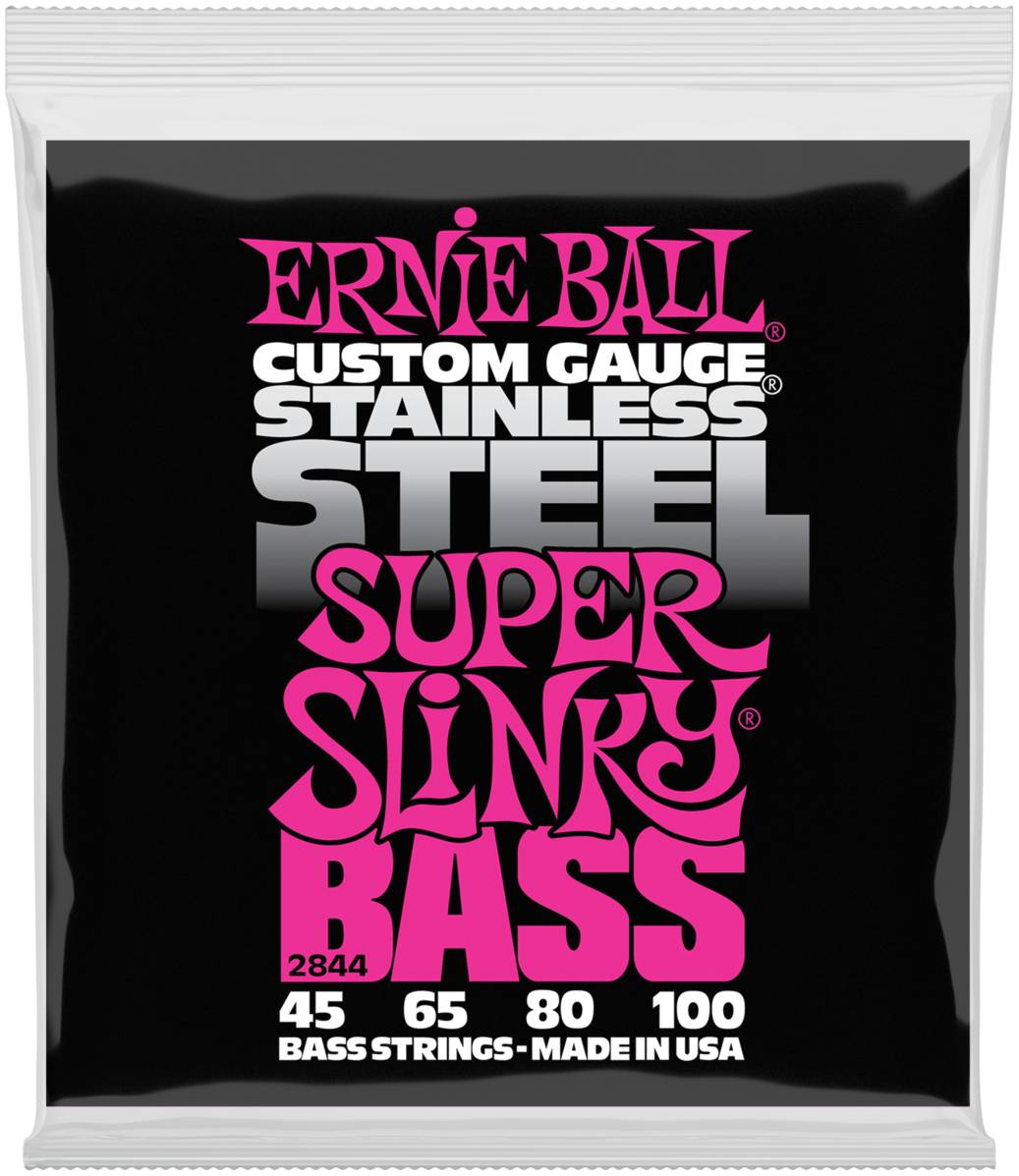 ERNIE BALL 2844 - струны для бас-гитары Stainless Steel Bass Super Slinky (45-100)