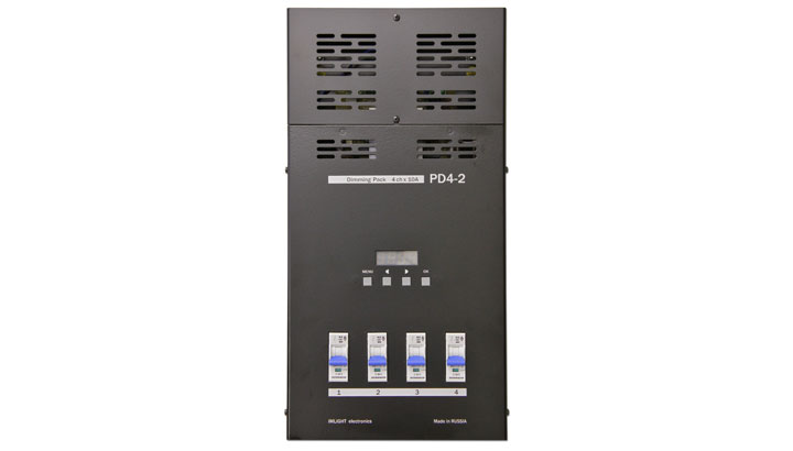 IMLIGHT PD 4-2 (V) блок диммерный цифровой, 4канала по10А, автоматы SCHRACK, дроссели, DMX-512, монтаж на стену