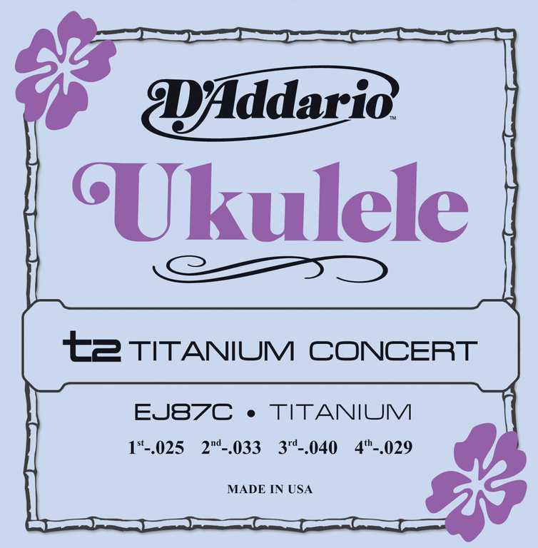 D'Addario EJ87C Titanium Комплект струн для концертного укулеле