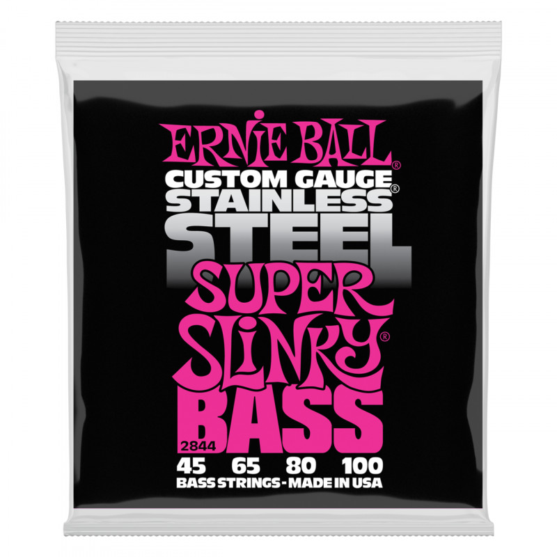 ERNIE BALL 2844 - струны для бас-гитары Stainless Steel Bass Super Slinky (45-100)