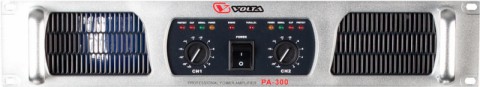 VOLTA PA-300 Усилитель мощности двухканальный. Мощность (8/4/2 Ом)  - 2х200 Вт/ 2х300 Вт/ 2х500 Вт. 2U-19", 14 кг
